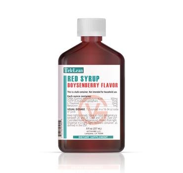 TEK.LEAN Red Syrup 8oz fles met boysenberry smaak voor diepe ontspanning